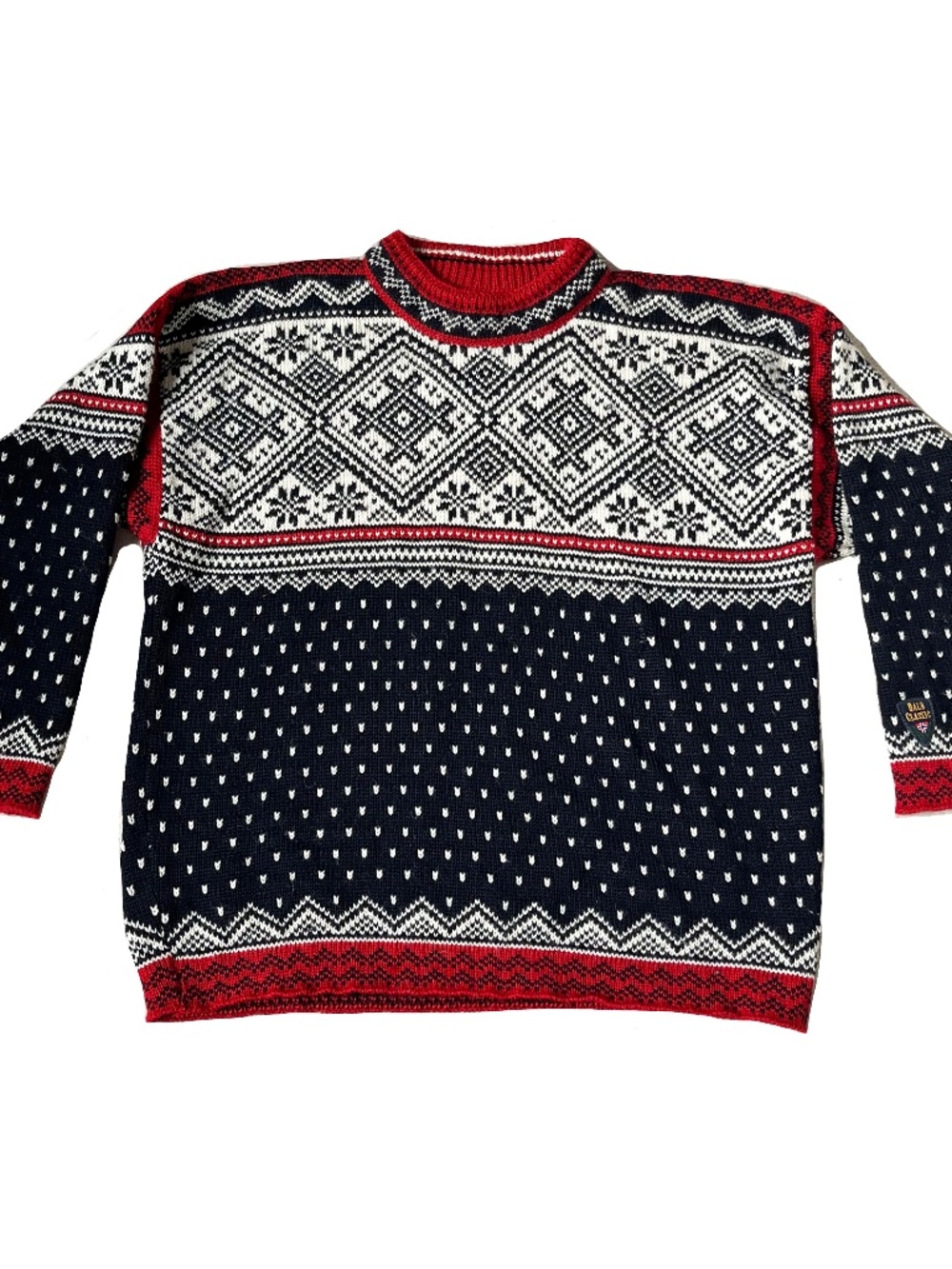 Vintage Dale of Norway Geometric Fair Isle Knit Pullover Sweater